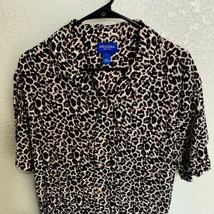 Cheetah print large button up